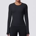 Damen Langarm Yoga-Shirt Slim Fit atmungsaktives Gym Top
