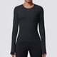 Damen Langarm Yoga-Shirt Slim Fit atmungsaktives Gym Top