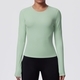 Damen Langarm Yoga-Shirt Slim Fit atmungsaktives Gym Top