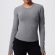 Damen Langarm Yoga-Shirt Slim Fit atmungsaktives Gym Top
