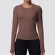 Damen Langarm Yoga-Shirt Slim Fit atmungsaktives Gym Top