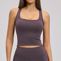 Rückenfreies Yoga Tank Top mit herausnehmbaren Cups