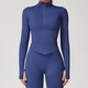 Damen Langarm schnell trocknende Yoga-Jacke mit Stehkragen