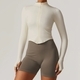 Damen Langarm schnell trocknende Yoga-Jacke mit Stehkragen