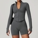 Damen Langarm schnell trocknende Yoga-Jacke mit Stehkragen