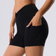 V-Cross Waist Yoga Shorts mit Scrunch Butt für Damen
