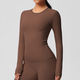 Langarm Push Up Crop Top Yoga-Shirt für Damen