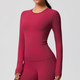 Langarm Push Up Crop Top Yoga-Shirt für Damen