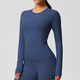 Langarm Push Up Crop Top Yoga-Shirt für Damen