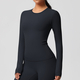 Langarm Push Up Crop Top Yoga-Shirt für Damen