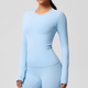 Langarm Push Up Crop Top Yoga-Shirt für Damen