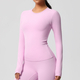 Langarm Push Up Crop Top Yoga-Shirt für Damen