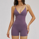 women's Backless Fitness Tank Top With High Waist Scrunch Shorts Set