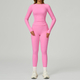 two Piece Yoga Set With Flared Leggings And Long Sleeve Sports Bra