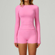 two Piece Yoga Set With Flared Leggings And Long Sleeve Sports Bra