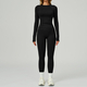two Piece Yoga Set With Flared Leggings And Long Sleeve Sports Bra