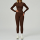 two Piece Yoga Set With Flared Leggings And Long Sleeve Sports Bra