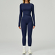 two Piece Yoga Set With Flared Leggings And Long Sleeve Sports Bra