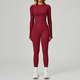 two Piece Yoga Set With Flared Leggings And Long Sleeve Sports Bra
