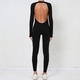women’S Long Sleeve Bodysuit Yoga Set – Gym Workout Sports Jumpsuit