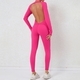 women’S Long Sleeve Bodysuit Yoga Set – Gym Workout Sports Jumpsuit