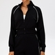 color Block Waist Cinching Short Sports Jacket