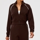 color Block Waist Cinching Short Sports Jacket