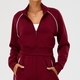 color Block Waist Cinching Short Sports Jacket