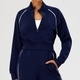 color Block Waist Cinching Short Sports Jacket