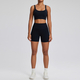 women’S Yoga Tracksuit Set With Zipper Long Sleeve Bodysuit And Shorts