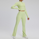 women’S Yoga Tracksuit Set With Zipper Long Sleeve Bodysuit And Shorts