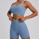 women’S Yoga Tracksuit Set With Zipper Long Sleeve Bodysuit And Shorts