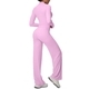 women's Yoga Set Elastic Gym Fitness Suit Solid Color Jacket Bra Pants
