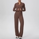 women's Yoga Set Elastic Gym Fitness Suit Solid Color Jacket Bra Pants