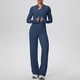 women's Yoga Set Elastic Gym Fitness Suit Solid Color Jacket Bra Pants