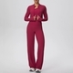 women's Yoga Set Elastic Gym Fitness Suit Solid Color Jacket Bra Pants