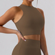 women's High Neck Backless Breathable Tank Top Push Up Sport Vest