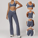 women's Yoga Set 2 Piece Shorts Vest Workout Bra High Waist Gym Flares Legging Fitness Wear