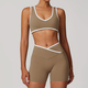 women's Yoga Set 2 Piece Shorts Vest Workout Bra High Waist Gym Flares Legging Fitness Wear