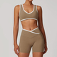 women's Yoga Set 2 Piece Shorts Vest Workout Bra High Waist Gym Flares Legging Fitness Wear