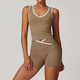 women's Yoga Set 2 Piece Shorts Vest Workout Bra High Waist Gym Flares Legging Fitness Wear