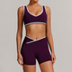 women's Yoga Set 2 Piece Shorts Vest Workout Bra High Waist Gym Flares Legging Fitness Wear