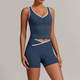 women's Yoga Set 2 Piece Shorts Vest Workout Bra High Waist Gym Flares Legging Fitness Wear