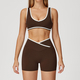women's Yoga Set 2 Piece Shorts Vest Workout Bra High Waist Gym Flares Legging Fitness Wear