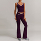 women's Yoga Set 2 Piece Shorts Vest Workout Bra High Waist Gym Flares Legging Fitness Wear