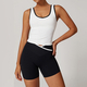 women's Yoga Set 2 Piece Shorts Vest Workout Bra High Waist Gym Flares Legging Fitness Wear