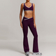 women's Yoga Set 2 Piece Shorts Vest Workout Bra High Waist Gym Flares Legging Fitness Wear