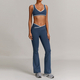 women's Yoga Set 2 Piece Shorts Vest Workout Bra High Waist Gym Flares Legging Fitness Wear