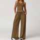 yoga Gym Set 2 Pieces Women Wide Leg Straight Pants Sports Tank Suit