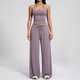 yoga Gym Set 2 Pieces Women Wide Leg Straight Pants Sports Tank Suit